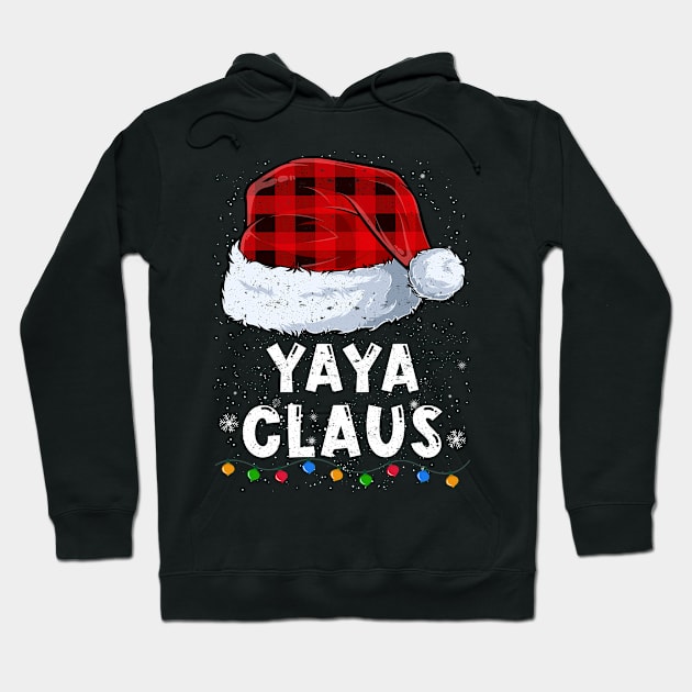 Yaya Claus Red Plaid Christmas Santa Family Matching Pajama Hoodie by tabaojohnny